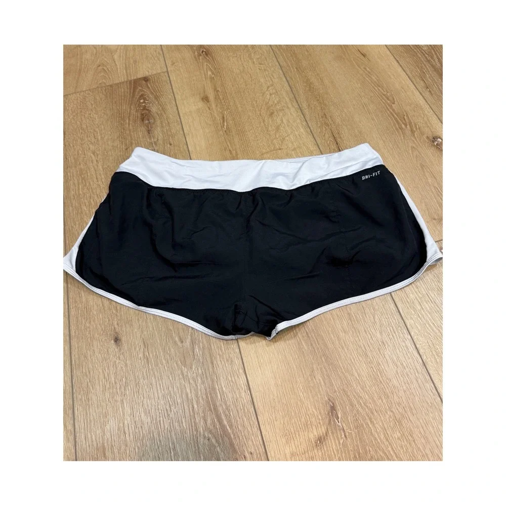 XL Nike Dri-FIT Running Shorts Womens Black White Trim Athletic Gym‎ Workout